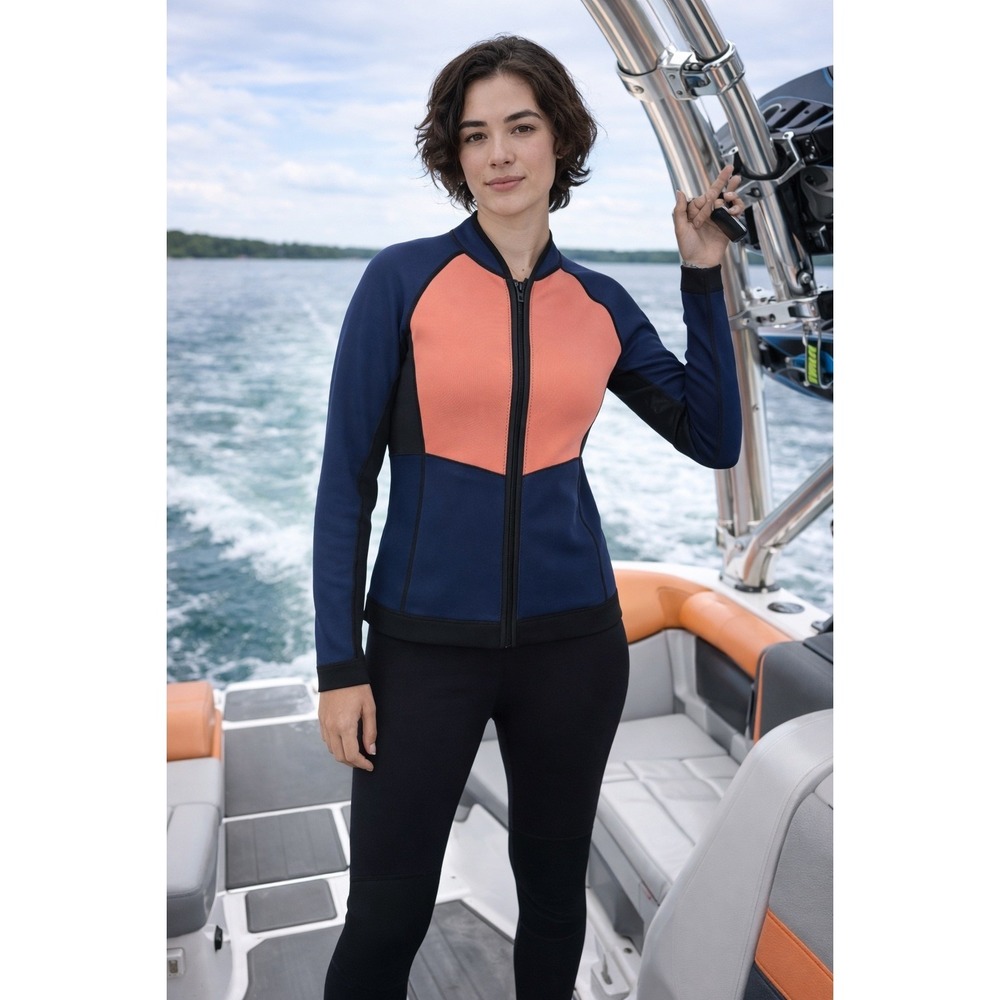 Sea-Doo Montego Neoprene Jacket Women's XS Navy/Coral 3mm Jet Ski PWC‎ NEW